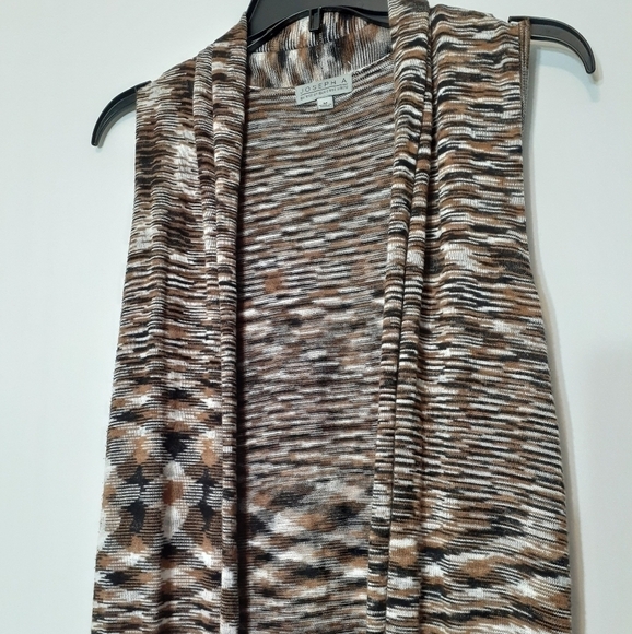 Joseph A. Variegated Brown Long Open Cardigan Sweater, Size M - Picture 2 of 6